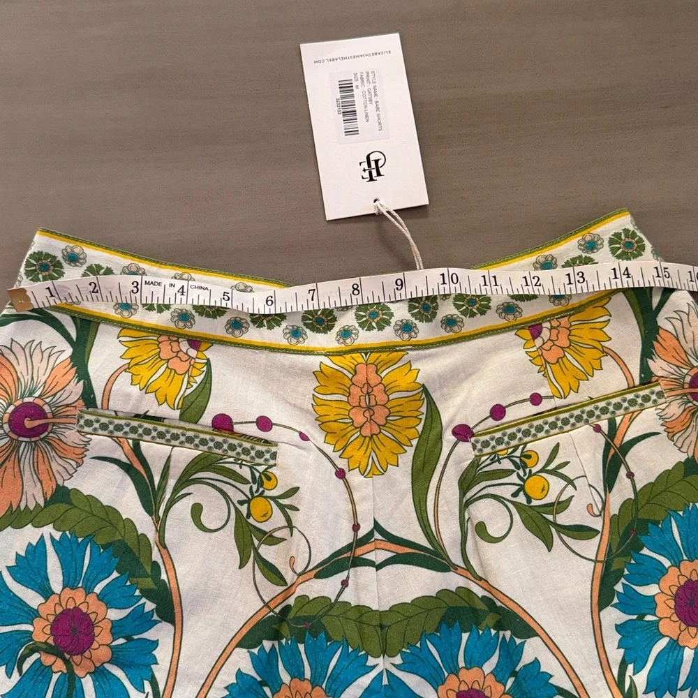 Elizabeth James High Waist Floral Shorts - Blue and Green - Picture 5 of 7